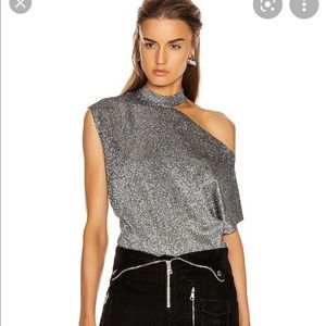 RTA NWOT Axel sparkly tank t shirt off shoulder